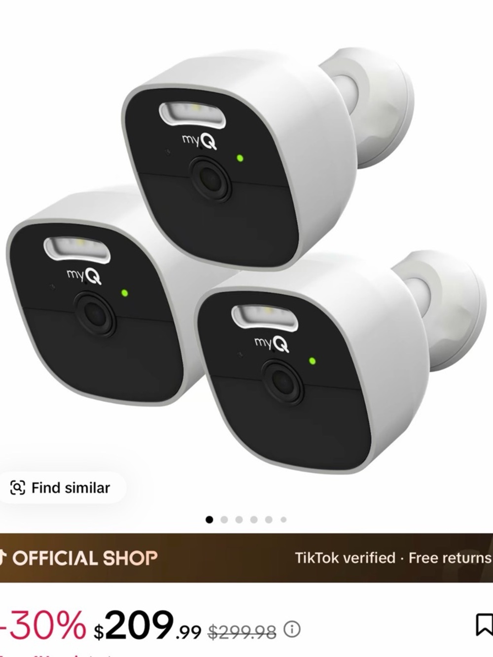 Outdoor Smart Pet Camera – White and Black (3-Pack)